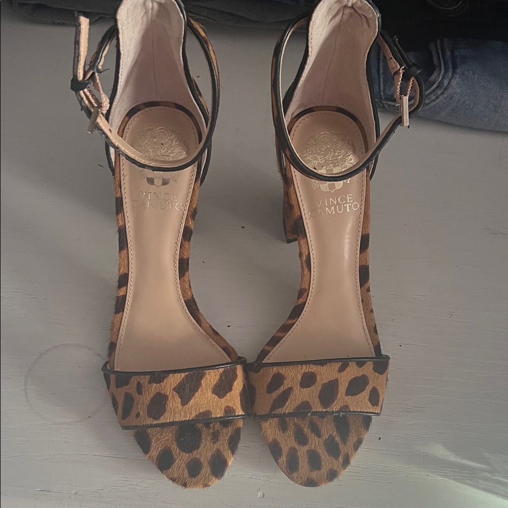 Vince Camuto Leopard Print Heels - Picture 2 of 8